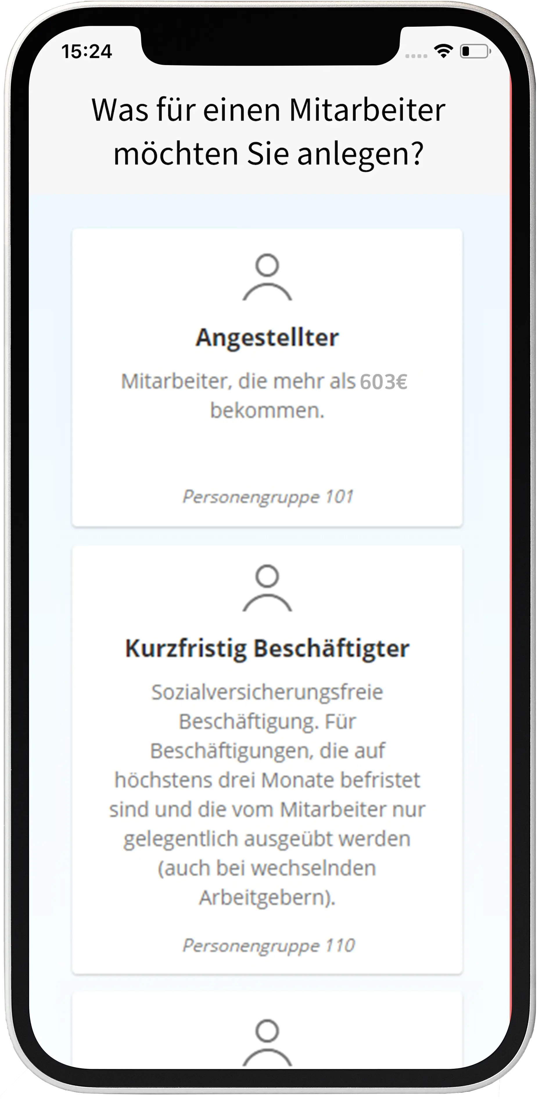 Mitarbeiter anlegen Mobile